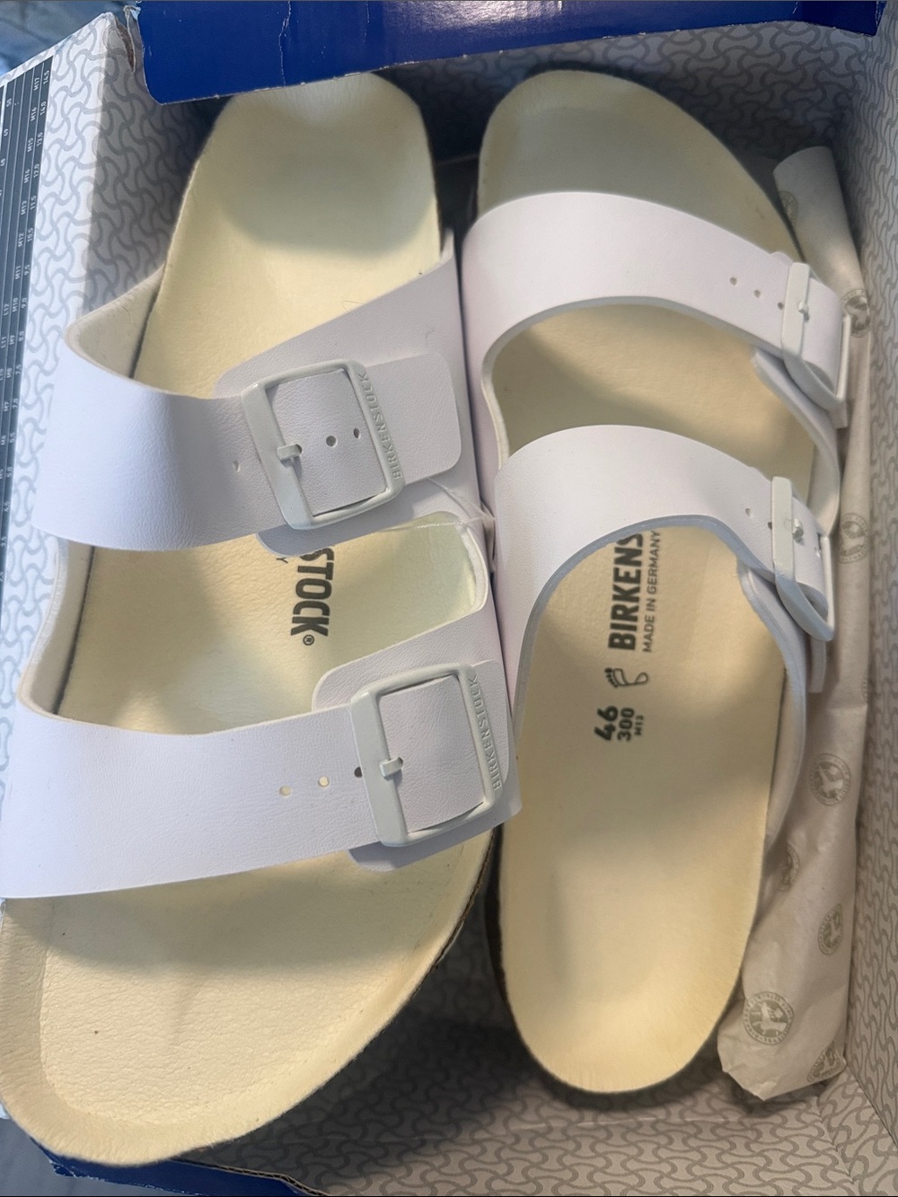Birkenstock Arizona White Two-Strap Sandals men’s 13 NWT